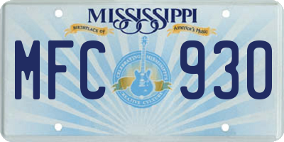 MS license plate MFC930