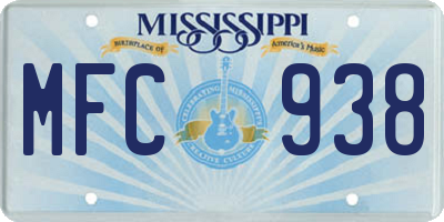 MS license plate MFC938