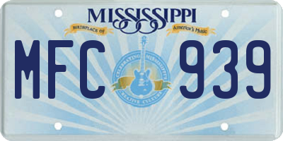 MS license plate MFC939