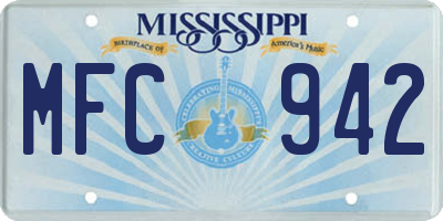 MS license plate MFC942