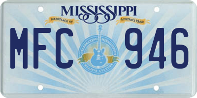 MS license plate MFC946