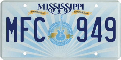 MS license plate MFC949