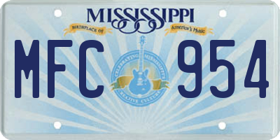 MS license plate MFC954