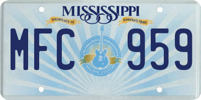 MS license plate MFC959