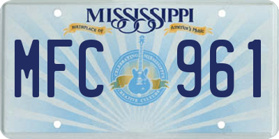 MS license plate MFC961