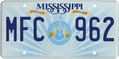 MS license plate MFC962