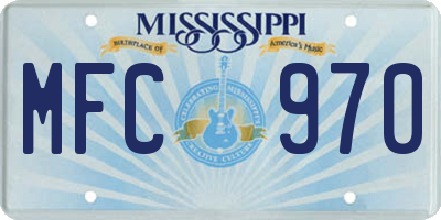 MS license plate MFC970