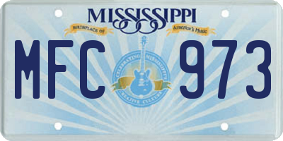 MS license plate MFC973