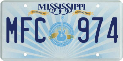 MS license plate MFC974