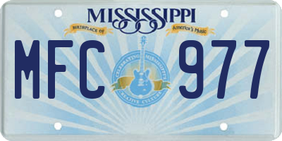 MS license plate MFC977