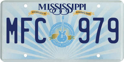 MS license plate MFC979
