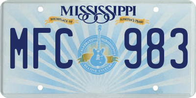 MS license plate MFC983