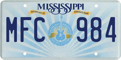 MS license plate MFC984