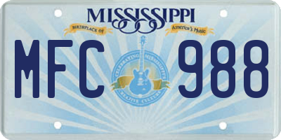 MS license plate MFC988