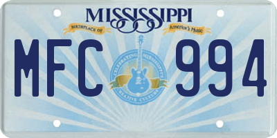 MS license plate MFC994