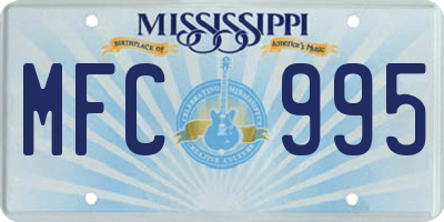 MS license plate MFC995