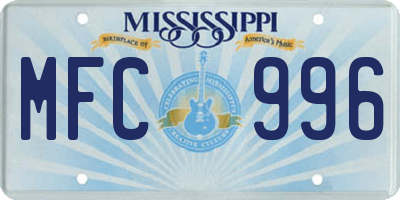 MS license plate MFC996