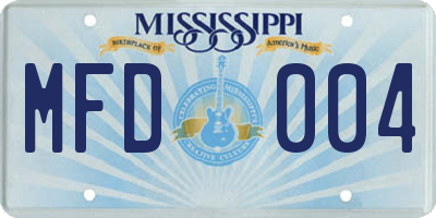 MS license plate MFD004