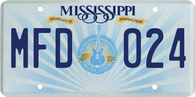 MS license plate MFD024