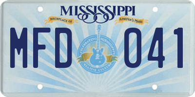 MS license plate MFD041