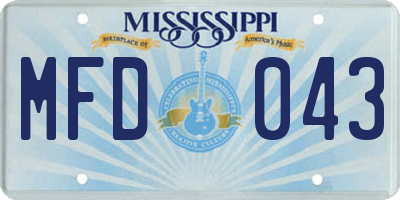 MS license plate MFD043