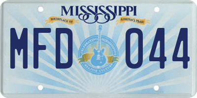 MS license plate MFD044