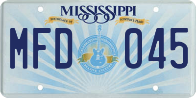 MS license plate MFD045