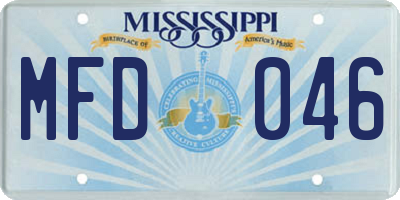 MS license plate MFD046