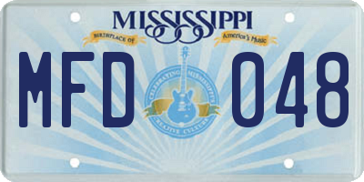 MS license plate MFD048