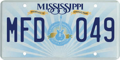 MS license plate MFD049