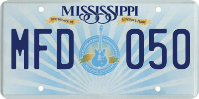 MS license plate MFD050