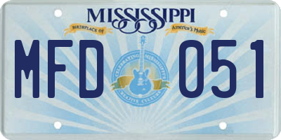 MS license plate MFD051
