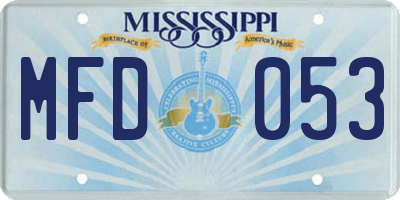 MS license plate MFD053