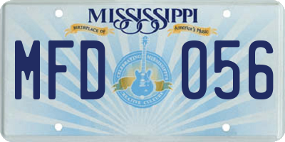 MS license plate MFD056