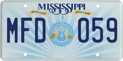 MS license plate MFD059