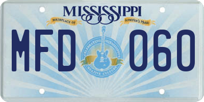 MS license plate MFD060
