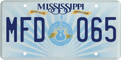 MS license plate MFD065