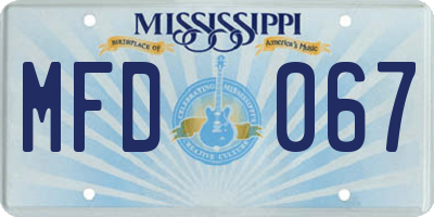 MS license plate MFD067