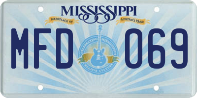 MS license plate MFD069