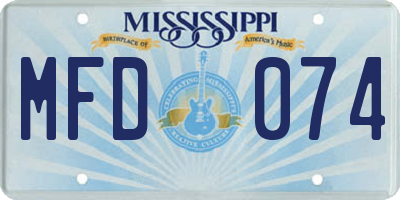 MS license plate MFD074