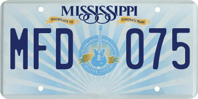 MS license plate MFD075