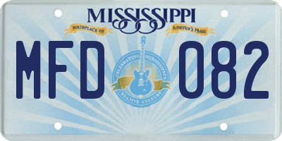 MS license plate MFD082