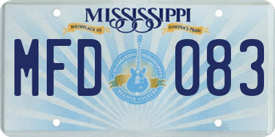MS license plate MFD083