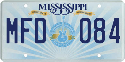 MS license plate MFD084