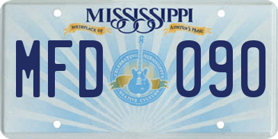 MS license plate MFD090