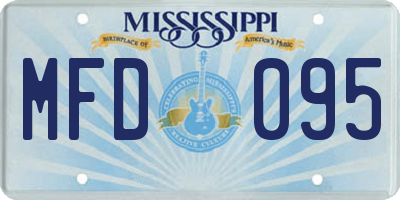 MS license plate MFD095