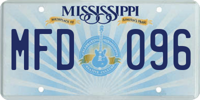 MS license plate MFD096