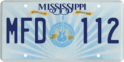 MS license plate MFD112