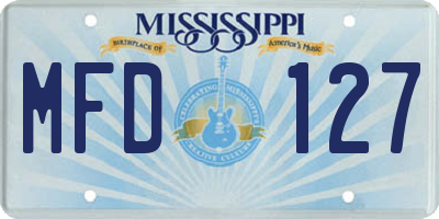 MS license plate MFD127