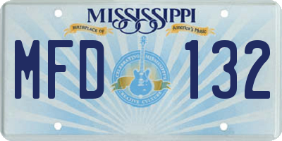 MS license plate MFD132